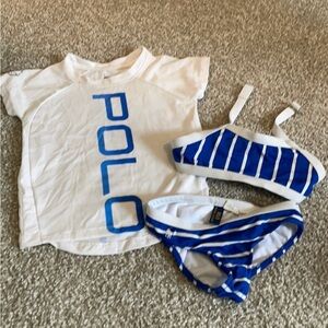 Polo White and Blue Kids Swim Set